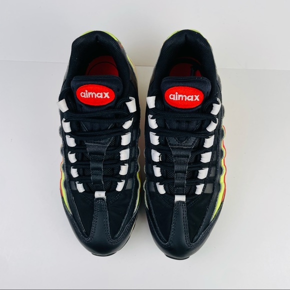 Nike Air Max 95 Black White Volt Habanero Red Shoes 307960-019 Women’s Size 5 - Picture 7 of 10